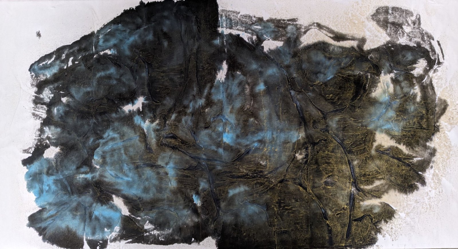 Untitle《無題》，180x97cm， Ink on paper