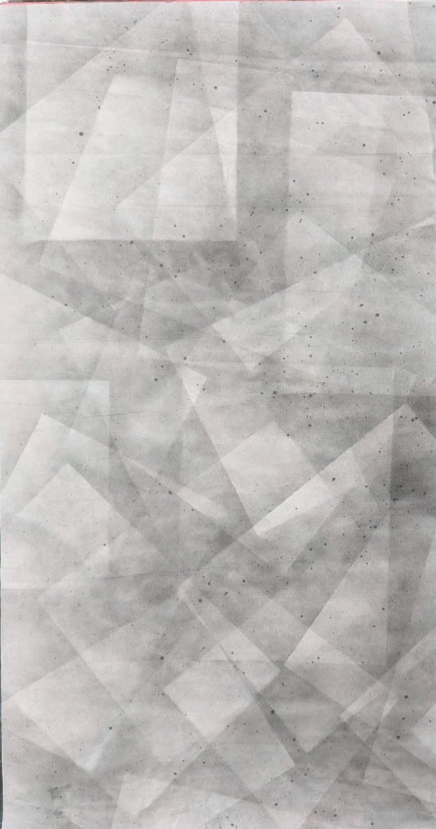 Untitle《無題》，138x69cm， Ink on paper