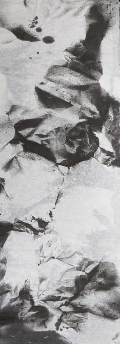 Untitle《無題》，138x69cm， Ink on paper