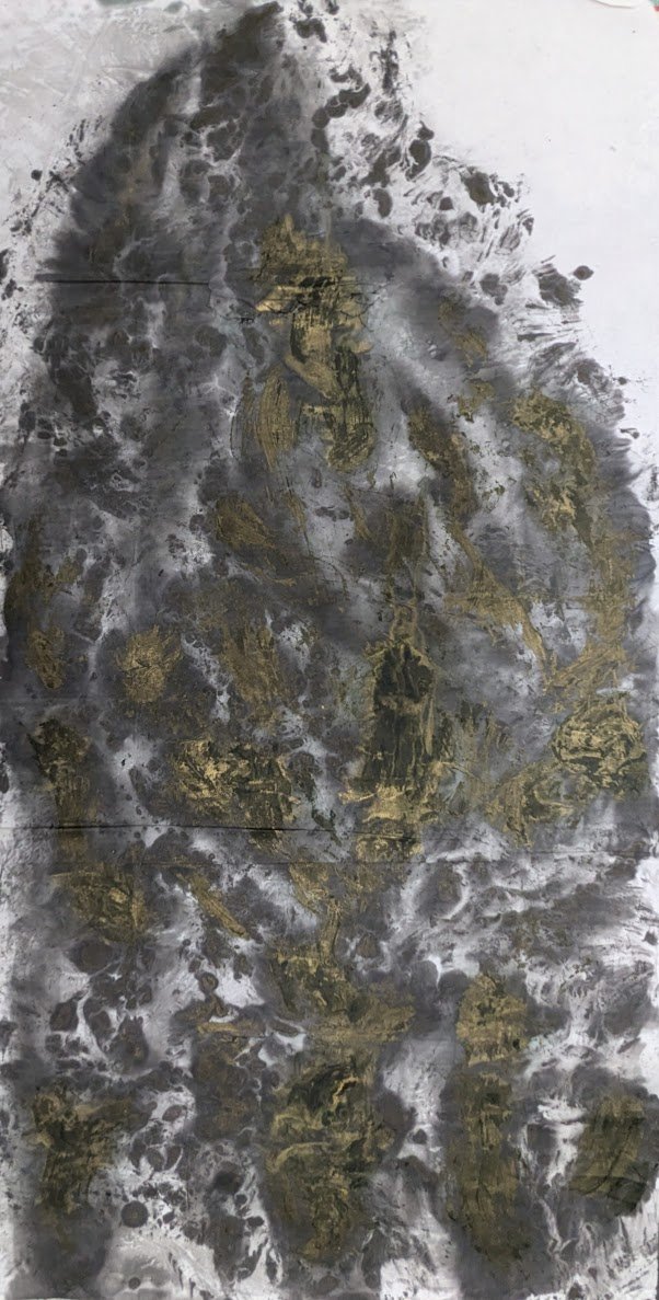 Untitle《無題》，138x69cm， Ink on paper