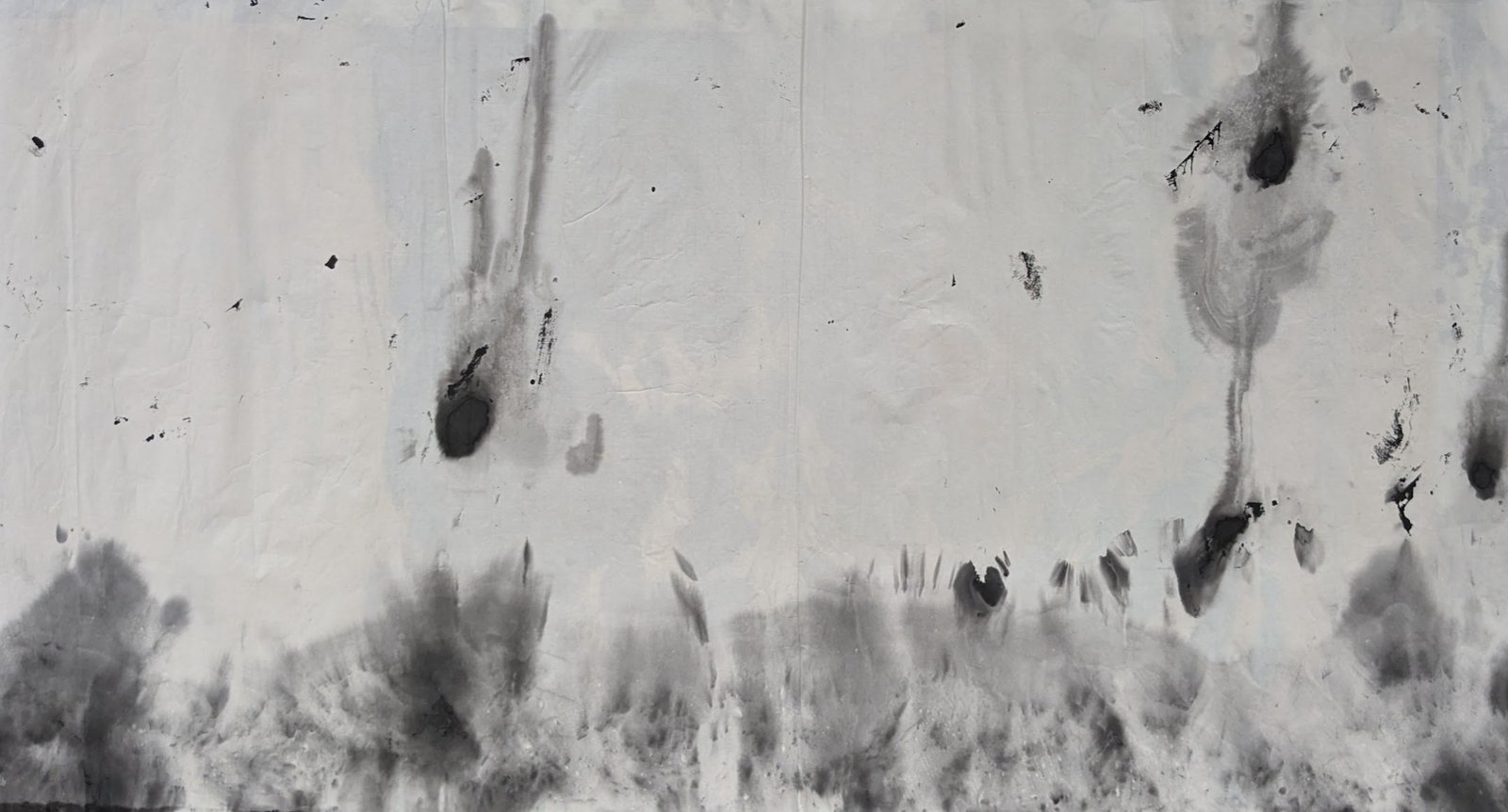Untitle《無題》，138x69cm， Ink on paper
