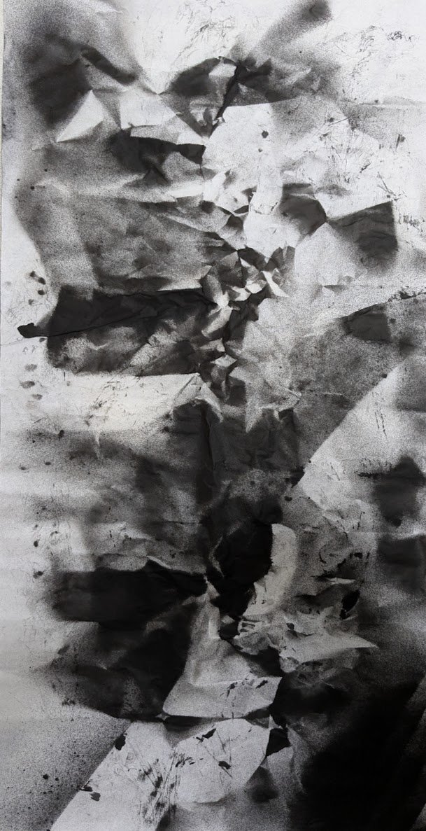 Untitle《無題》，138x69cm， Ink on paper