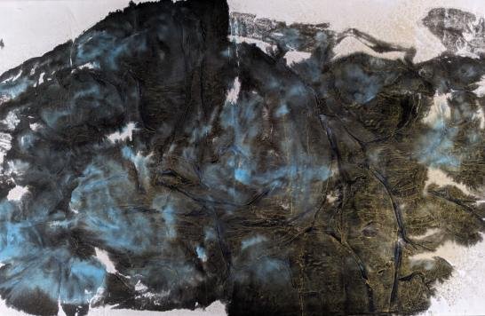 Untitle《無題》，180x97cm， Ink on paper