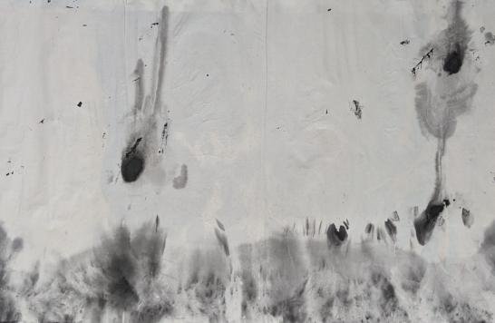 Untitle《無題》，138x69cm， Ink on paper